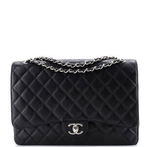 Chanel Maxi Classic Double Flap Bag Quilted Caviar
